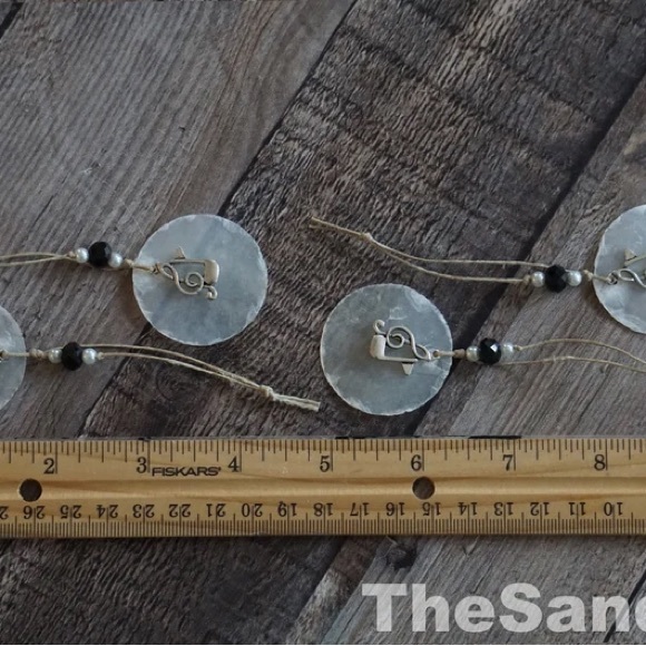 Music Note Shell Ornaments Beach House Capiz Chorus Teacher Music Teacher Gift - Picture 2 of 4